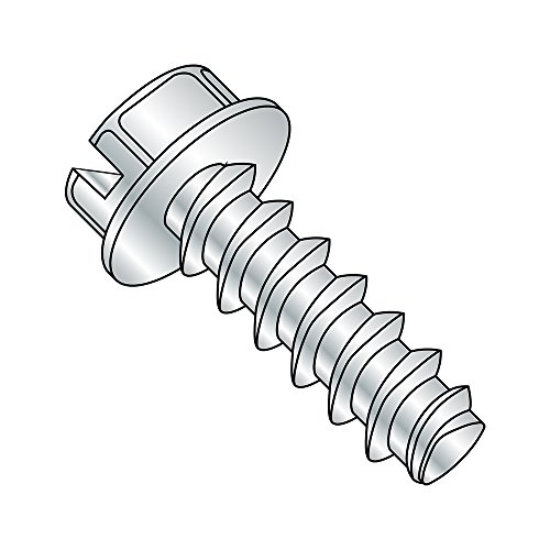 Small Parts 1416LSW Steel Thread Rolling Screw for Plastic, Zinc Plated, Hex Washer Head, Slotted Drive, 1/4"-10 Thread Size, 1" Length (Pack of 50)