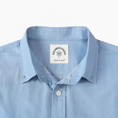 Image of Dubinik Mens Short Sleeve Button Down Shirts Soft Breathable Summer Vintage Regular Fit Lightweight Men's Casual Shirt