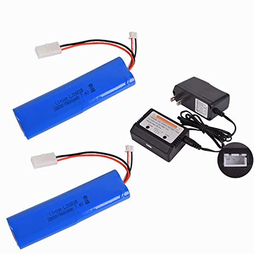 Cecicebb 7.4V 5600mAh Li-ion Battery Large Capacity for Heng Long 3818 3889 3809 RC Tank L6.2-2P...