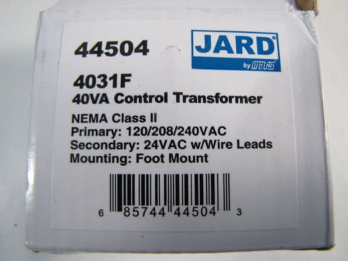 Jard 44504 4031F 40VA Control Transformer NEW