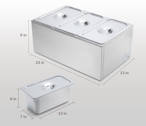 Sybo ZCK165A-3 Commercial Grade Stainless Steel Bain Marie Buffet Food Warmer Steam Table thumb #6
