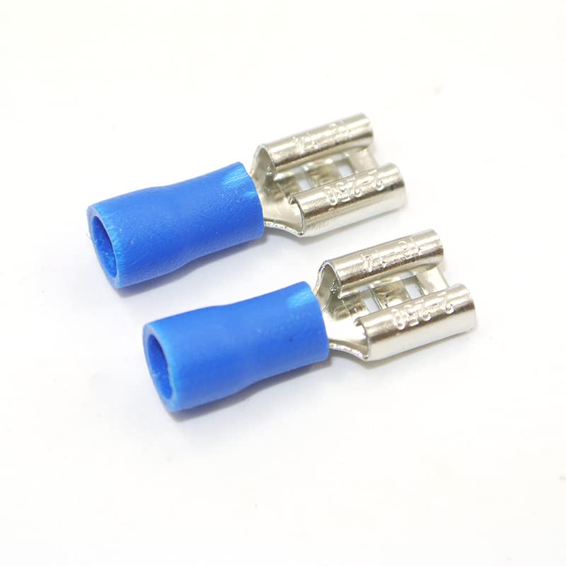 JAZTEA 1000 pièces FDD2-250 16-14 AWG 6.3mm Bleu Femelle isolé cosse électrique connecteur bornes Fil à sertir