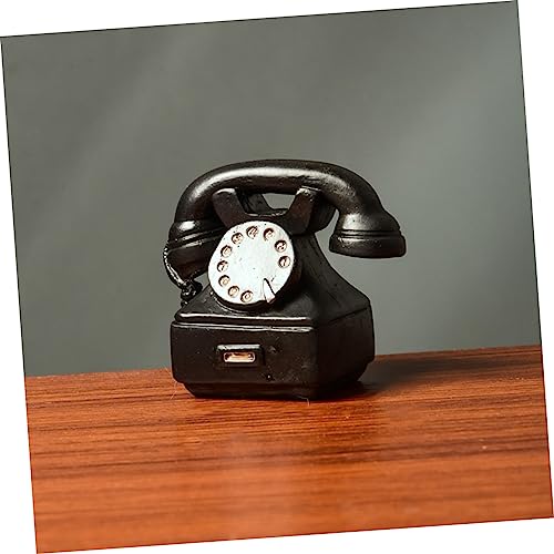 Teléfono de disco retro vintage HOMSFOU 2 piezas miniatura 7