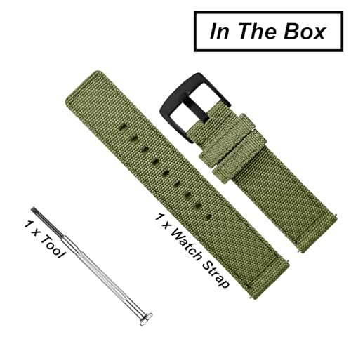 Image of DBLACK ''ENMA'' Nylon Quick Release Watch Strap, Boxy Design, Matte Finish, Nylon Watch Band / / For 20mm, 22mm, or 24mm Watch Belt (Choose Your Size & Color)