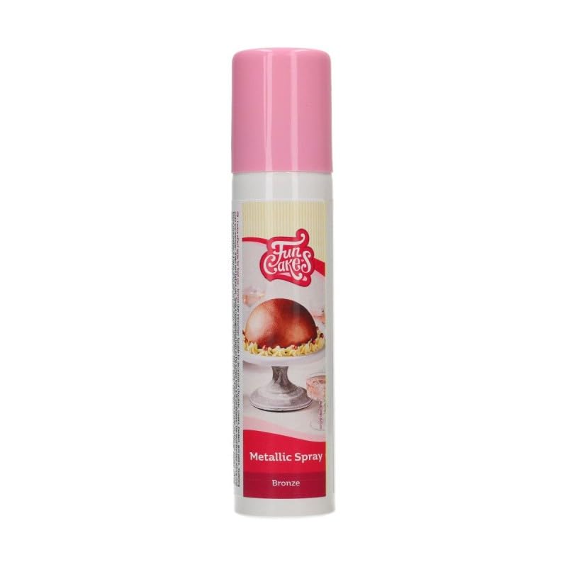 Spray Comestible Metalizado 100 ml | Decoración de Tartas, Fondant, Chocolate y Galletas (Bronce, 100ml)