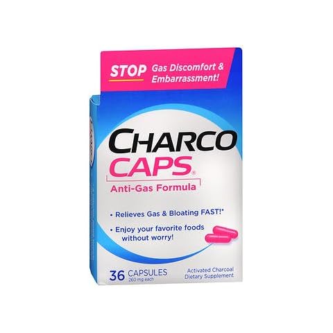 CharcoCaps Activated Charcoal Capsules - 36 Capsules, Pack of 6 Cover
