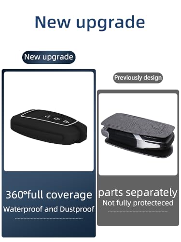 Image of Metal Striped Key Cover and Key Chain Compatible for Ford Endeavour, Figo, Aspire Freestyle 3 Button Flip Key I Stylish Key Cover