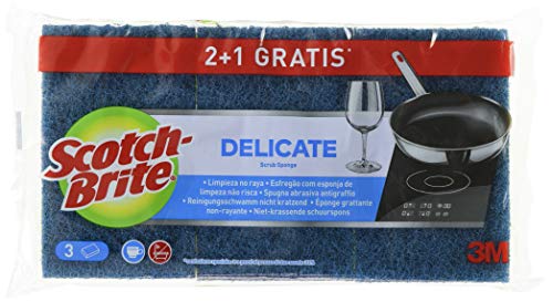 Scotch-Brite Estropajo Laminado Universal, Azul-No Raya, 3 Unidad