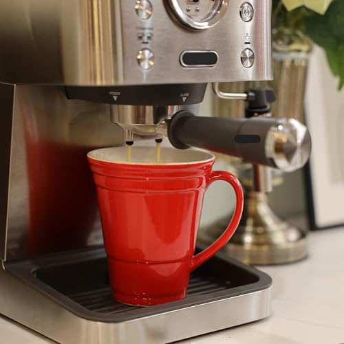 Taza de café cerámica 14 oz color rojo miniatura 4