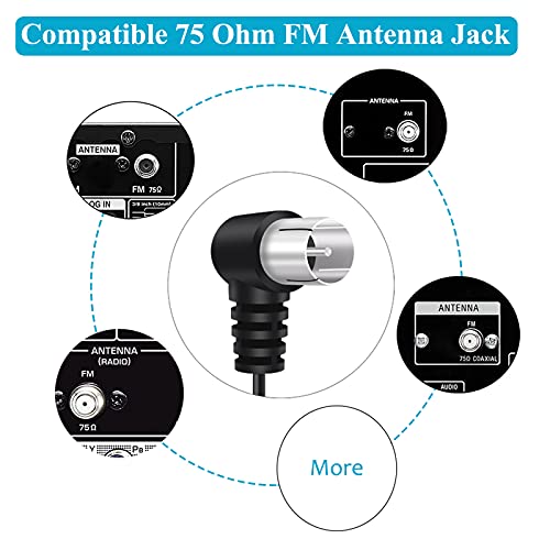 Fancasee FA-ANT-01 Fm Antenna For Stereo Receiver Indoor 75 Ohm Fm Radio Antenna F Type Male Plug Connector Adapter Coax Coaxial Cable Wire Antenna thumb #2