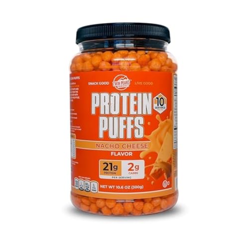 Twin Peaks Protein Puffs - (Nacho Cheese), Keto Friendly, Low Carb Snack (300g, 21g Protein, 2g Net...