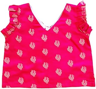 Stanwells Kids Orange and Magenta combo south indian Baby girls mirror work net Lehenga Choli set (3months to 8Years)