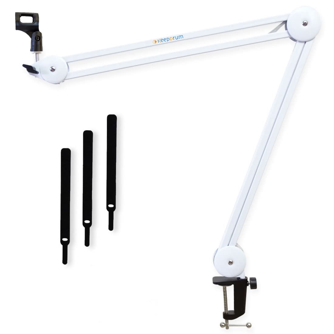 keepdrum MS138WH - Brazo de micrófono articulado para micrófonos, color blanco