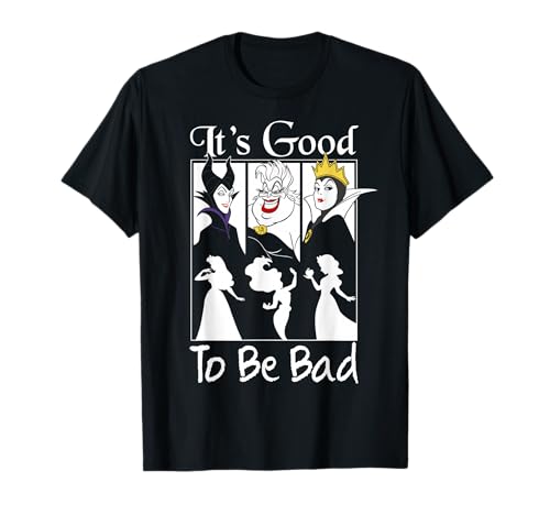 T-shirt Disney Villains noir haut coton graphique mode homme et femme
