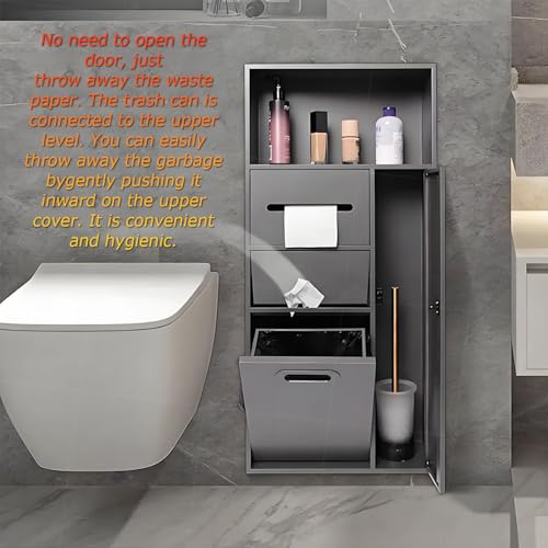 Douche et WC impeccables : étagère murale multifonction blanche inox - 7
