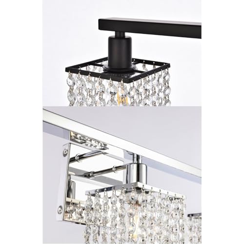 Aplique de pared retro E12 de cristal plateado con 1 cabezal para espejo de baño 5