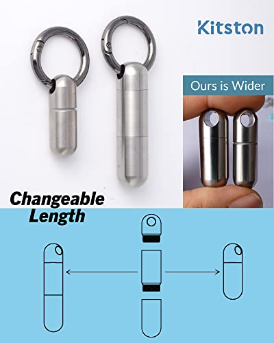 KITSTON Porta-pílulas de titânio para porta-comprimidos com chaveiro, tornando-a uma caixa de compri