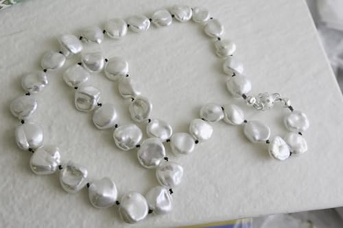 Collier perles de riz d'eau douce et argent 925 de qualité joaillerie - 5