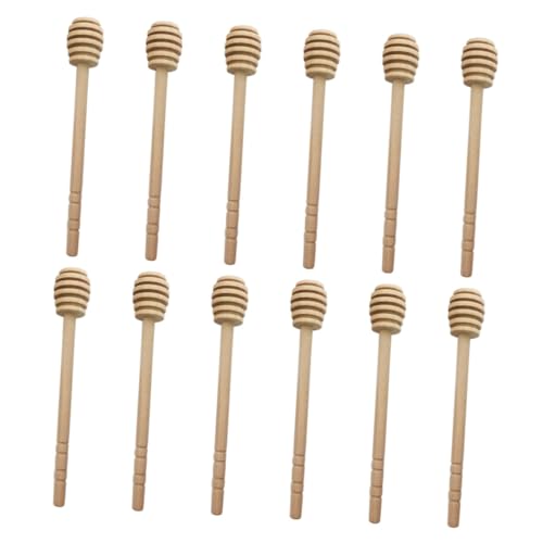 KICHOUSE Honey Stirrer Sticks Wooden Honey Dippers Honey Stir Stick Set Syrup Stirrer Easy Cleaning for Honey Pot Wedding Party Fav
