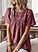 Falechay Mulberry Tops for Women Cute Maternity Blouse Solid Bohemian Pullover Crewneck Short Sleeve Lace Hem Tunic Top L