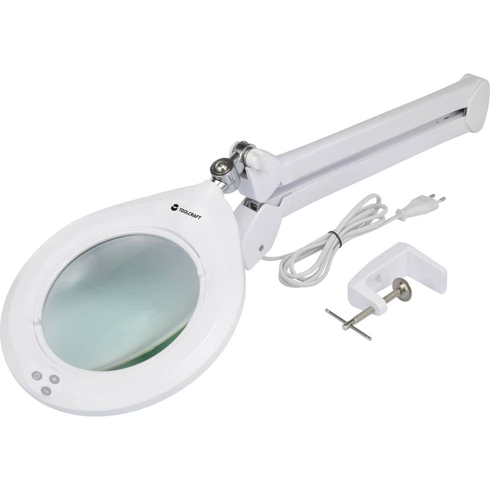 TOOLCRAFT TO-7427319 Lampe loupe LED avec borne 1160 LM 178 mm (7) Grossissement=1.75 x 17.8 cm Classe d'efficacité én