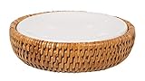 Kouboo La Jolla Rattan Round Soap Dish, Honey-Brown