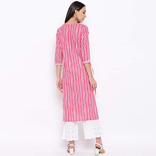 Image of Vbuyz Womens's Cotton Printed and Handwork Kurta