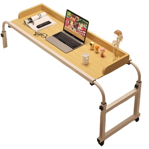Table d'ordinateur réglable en largeur de 115 à 210 cm pour lit et bureau
