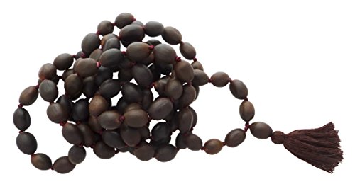 Braja Jewelry & Accessories Lotus Bead Wood 108 Bead Mala Knotted Prayer Beads 10mm (Brown Tassel)
