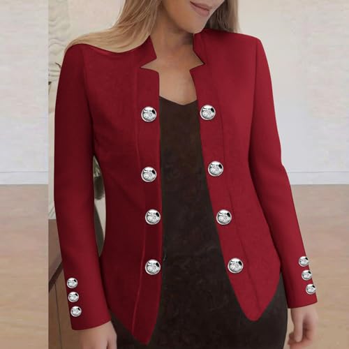 Blazers for Women Fashion Cardigan Solid Long Sleeve Jackets Casual Button Business Open Front Office Suit Jackets3