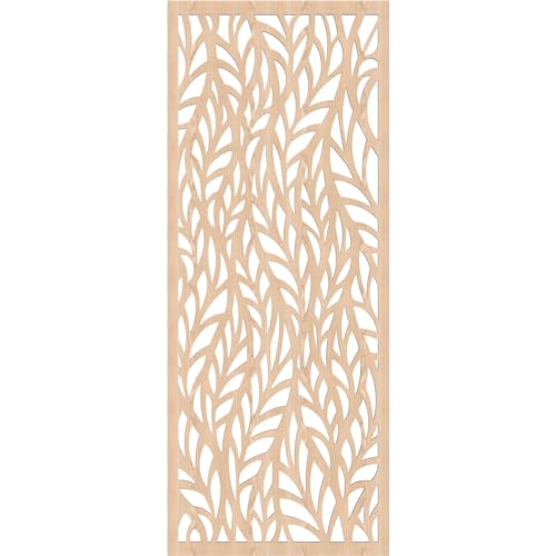 Image of Ortonville Decorative Pierced Fretwork Wood Wall Panels, 21 3 /8 inchW x 54 3 /8 inchH x 1 /4 inchT, Red Oak