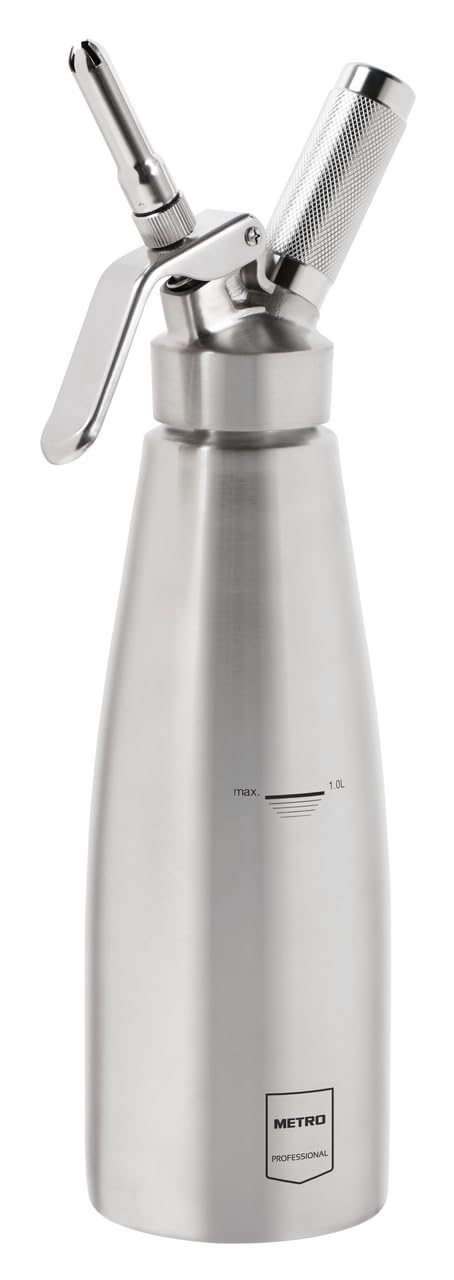 METRO Professional Sahnespender 1L, Edelstahl, ¯ 9.3 x 32.3 cm, Silber