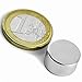 Produktbild 5 x Scheibenmagnet / Rundmagnet Ø 15x 8mm - Neodym N42, Nickel - hält 7,2kg - Magnetscheiben - starker Powermagnet/Supermagnet/Permanentmagnet mit extremer Haftkraft, für Kühlschrank, Magnet Glasboards, Magnettafel, Pinnwand, Whiteboard
