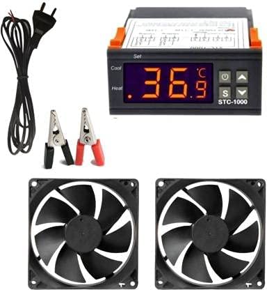 TechSupreme STC 1000 Digital Thermostat 110V Heating Cooling Relay NTC Sensor Incubator Multipurpose Controller Temperature + 2 Mtrs 2 Pin AC Power Cord + 2 X 3 Inch Cooling DC Fan + 2 Clip (B09GNKXKQ1) Amazon Price History, Amazon Price Tracker