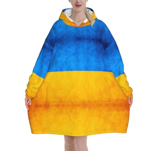 Sweat à capuche drapeau ukrainien finitions haut de gamme premium