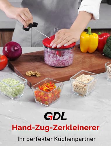 GDL Zwiebelschneider mit Seilzug,800ML Zwiebel Zerkleinerer Gemüseschneider – Ansicht 9