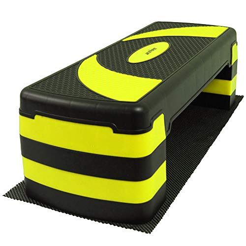 créer ステップ台 4段階調整可 【すべり止め加工&防音・防傷マット付】(4段,イエロー)