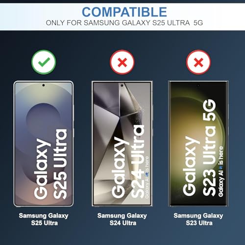Image of Tempered Glass for Samsung Galaxy S25 Ultra (5G) | Screen Protector Tempered Glass Full HD Quality | Ultrasonic Fingerprint Support with Easy Installation Kit (Black) [Pack of 1]