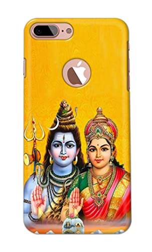 Image of Generic PRINTFIDAA Lord Shiva Parvati Yellow Background Printed Designer Hard Back Case Cover for iPhone 7 Plus Logo (5.5 inch) / iPhone 8 Plus Logo (5.5 inch), A1784, A1661, A1785 -(SF) MVN1008