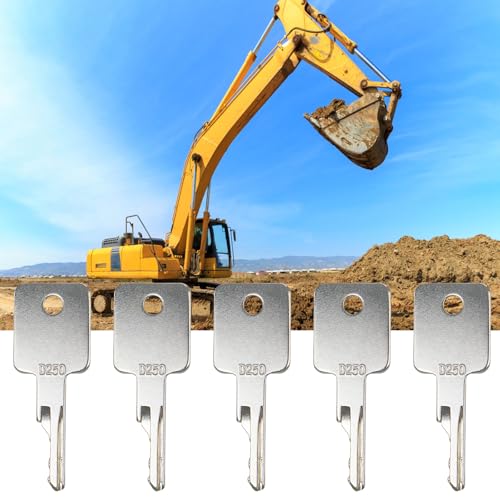 Kompatible D250 Ersatz Zündschlüssel für schwere Baumaschinen passend für 6693241 Kompaktlader und Traktor 5er Pack