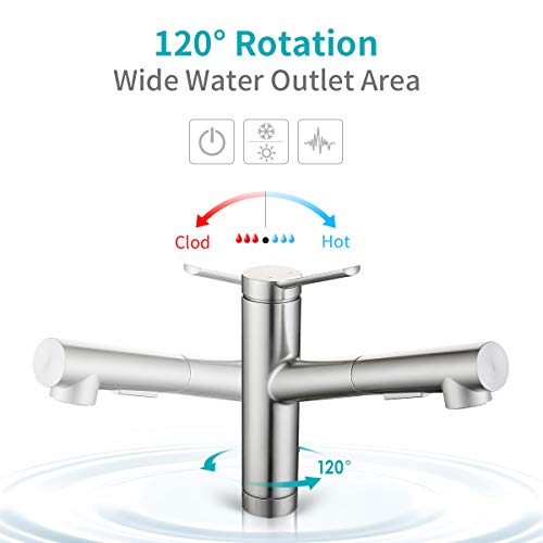 Crea Kitchen Faucets , Bar Sink Faucet, Kitchen Sink Faucet Pull Out Brushed Nickel Single Handle Utility Prep Wet Commercial Modern Rv Faucet Delta Low Arc Outdoor Laundry Faucet #TOP2