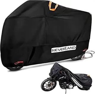 NEVERLAND Motorcycle Covers, Heavy Duty 210D Waterproof UV Protective Tear Proof Motorbike Cover with Safety Cloth Lock Ho...
