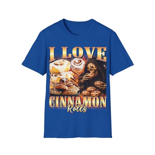 T-shirt squelette I Love Cinnamon Rolls coton respirant pour éliminer les looks basiques et ennuyeux