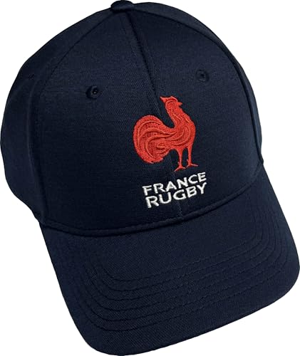 Fédération Française de Rugby FFR - Casquette Officielle XV de France - Taille Unique - Unisexe - Réglable - Collection Officielle Bleu Marine