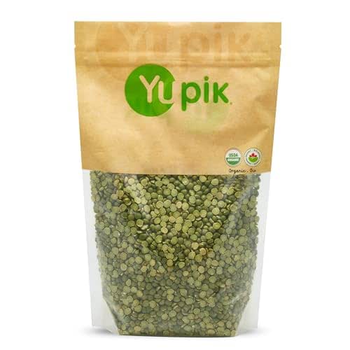 Yupik Organic Split Green Peas, 2.2 lb, Non-GMO, Vegan, Gluten-Free,