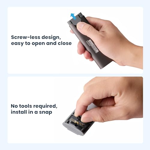 Ewent Box Esterno Usb 3.2 Gen2 Per Ssd M.2 Nvme Pcie – Custodia Case Hard Disk In Alluminio, Supporta Key M 2230-2280, Velocità Fino A 10 Gbps, Senza Viti, Compatibile USB-C / A, Uasp & Trim - 6