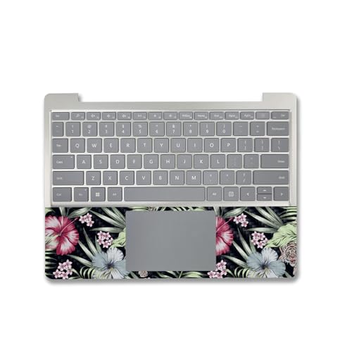 Image of MightySkins Carbon Fiber Skin Compatible with Microsoft Surface Laptop Go 3 (2023) Full Wrap Kit - Asian Tropics | Protective, Durable Textured Carbon Fiber Finish | Made in The USA