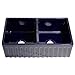Whitehaus WHQDB332-BLUE Kitchen Sink, 33" Quatro Alcove Fireclay Reversible w/Fluted Front Apron & 2" Lip One Side and 2 1/2" On Other, Double Bowl - Sapphire Blue