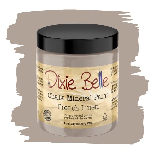 Dixie Belle Paint Company Chalk Finish Furniture Paint - French Linen (8oz) - Matte Light Taupe Chic...
