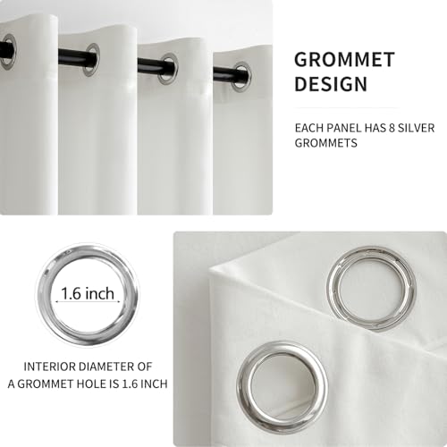 MIULEE Velvet Curtains White Elegant Grommet Curtains Thermal Insulated Soundproof Room Darkening Curtains/Drapes for Classical Living Room Bedroom Decor 52 x 96 Inch Set of 2 by MIULEE - Image 2